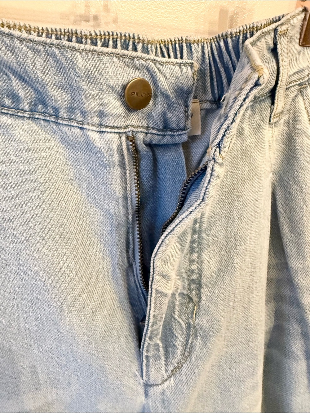 PILCRO Anthropologie High Rise Cropped Wide Leg Jeans Egg Jelly Fish Wash XS NEW - Picture 10 of 16